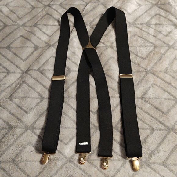 70s retro clip-on tie by Castle and suspender set - Picture 2 of 6